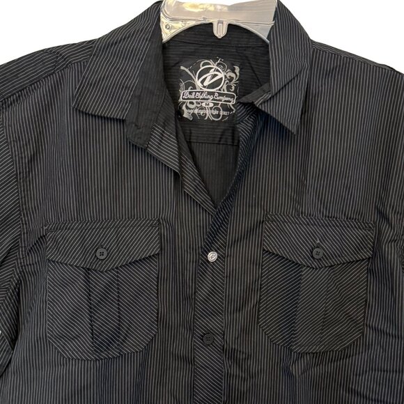 Mens Drill Clothing Company‎ Black Short Sleeve Button Down Shirt - Size Medium - Picture 2 of 7